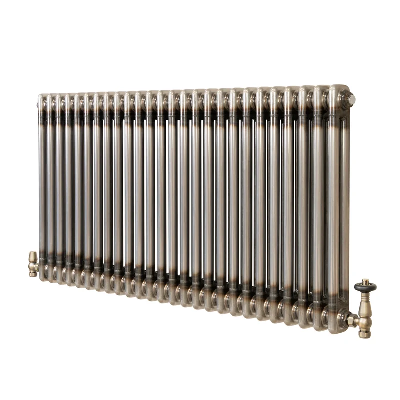 Radiador Tradicional de 2 Columnas y Válvulas - 600 x 1190mm - Metal Crudo