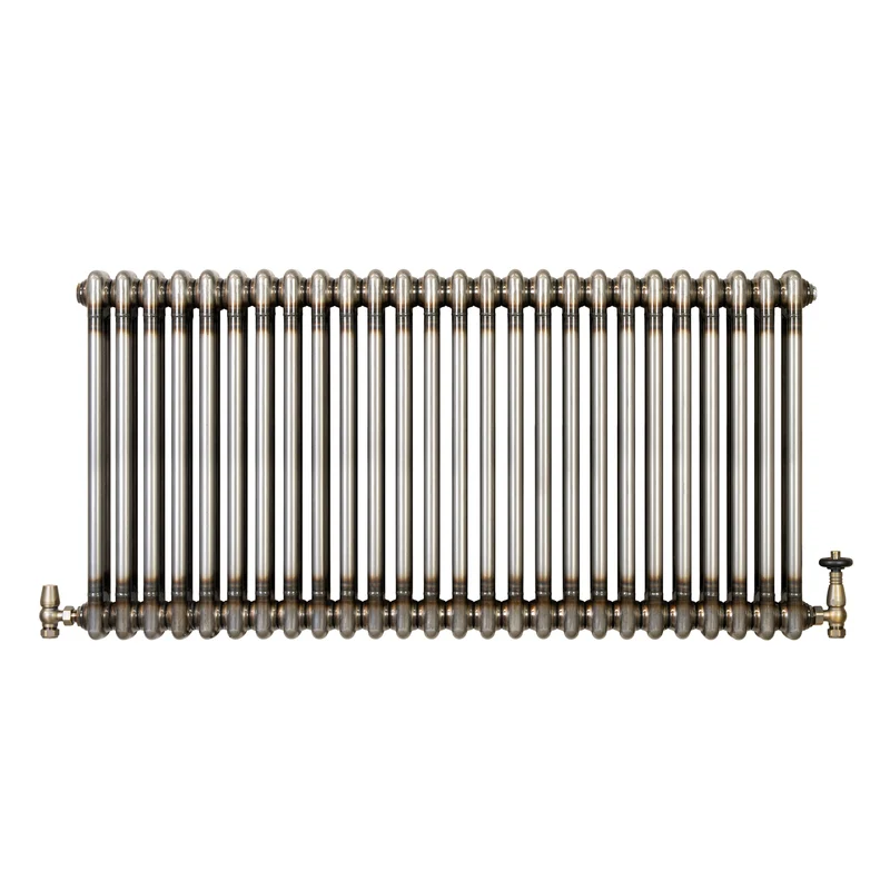 Radiador Tradicional de 2 Columnas y Válvulas - 600 x 1190mm - Metal Crudo