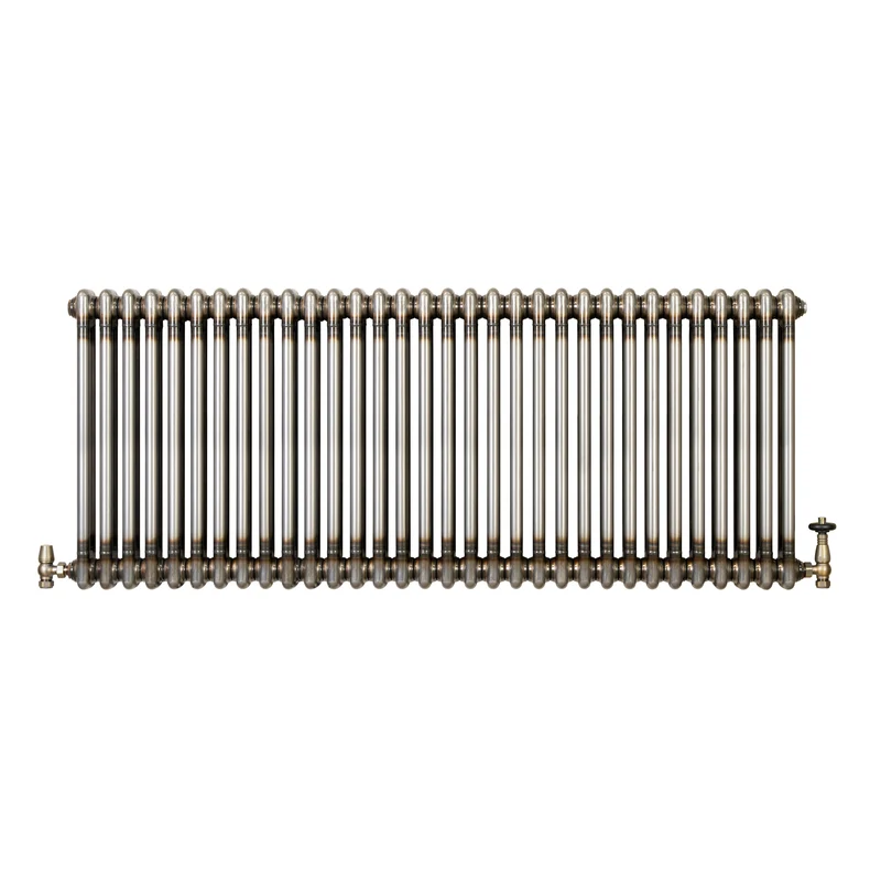 Radiador Tradicional de 2 Columnas y Válvulas - 600 x 1460mm - Metal Crudo