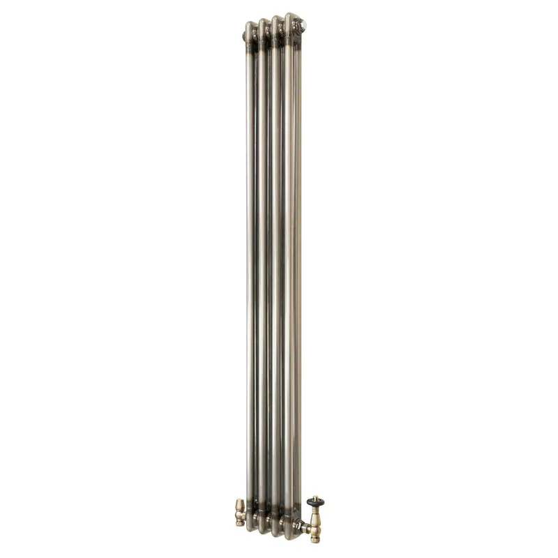 Radiador Tradicional de 2 Columnas y Válvulas - 1500 x 200mm - Metal Crudo