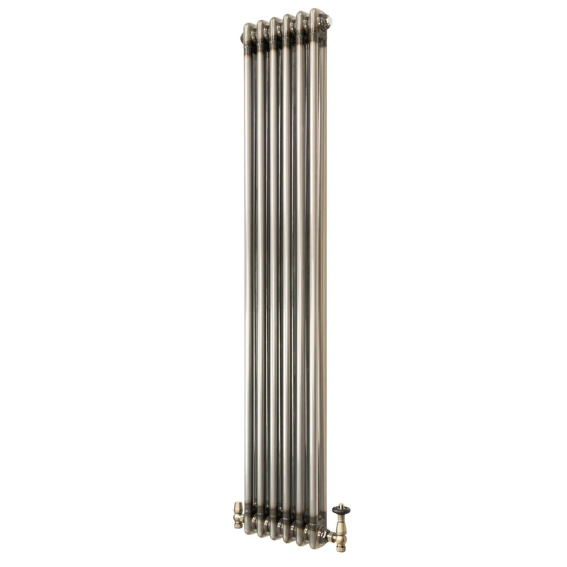 Radiador Tradicional de 2 Columnas y Válvulas - 1500 x 290mm - Metal Crudo