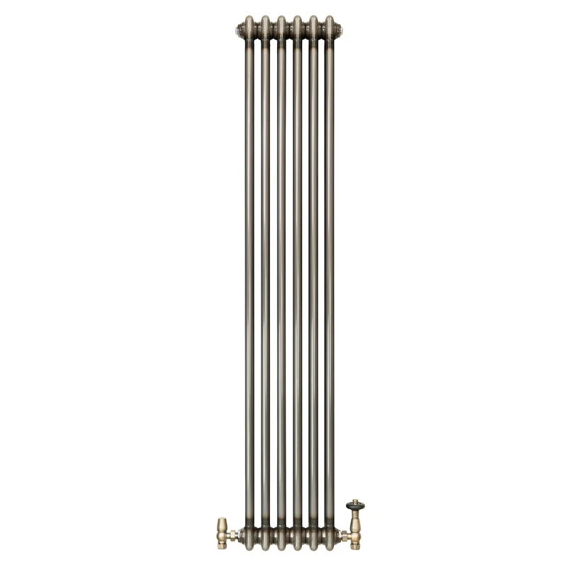 Radiador Tradicional de 2 Columnas y Válvulas - 1500 x 290mm - Metal Crudo