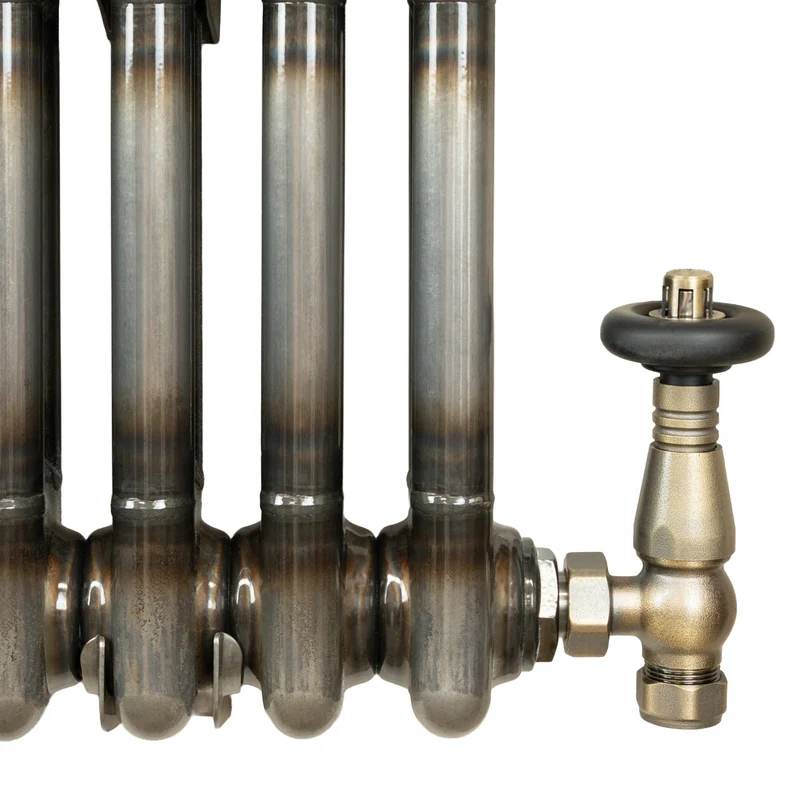 Radiador Tradicional de 2 Columnas y Válvulas - 1500 x 290mm - Metal Crudo