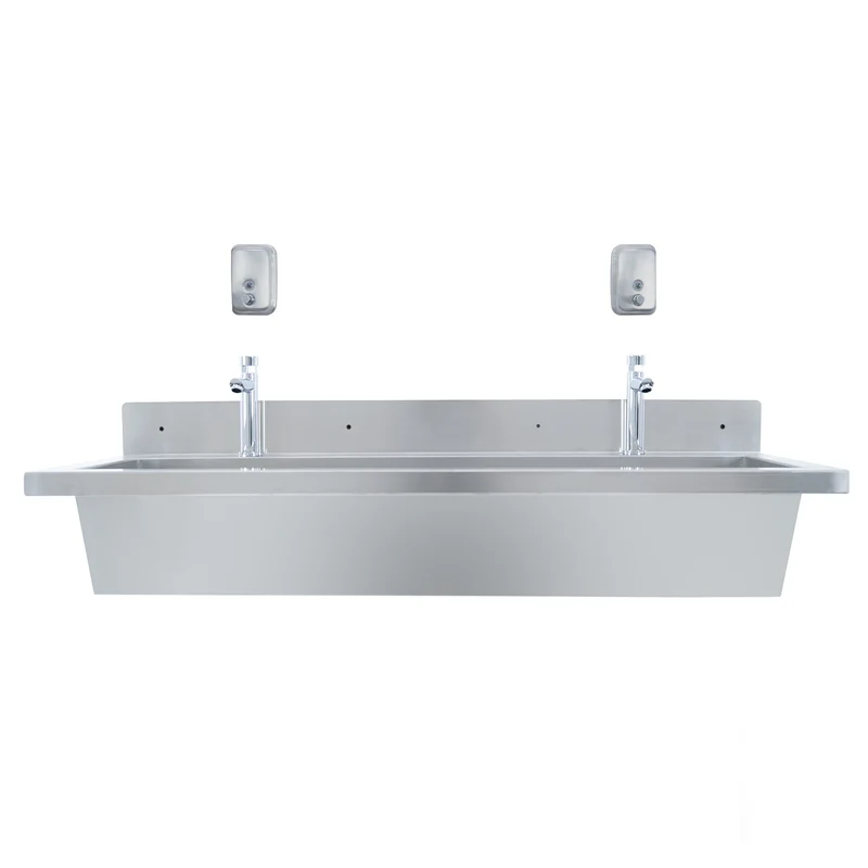 Lavamanos Colectivo de Acero Inoxidable - 120 cm