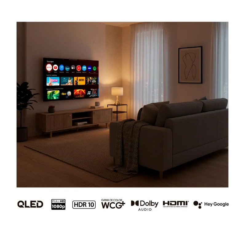Televisor KALLEY 40 Pulgadas 40GQ200 FHD Qled Google Tv