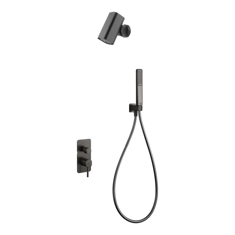 Conjunto Ducha Monomando Empotrado Toscana Con Rociador Tube Imex Black gun metal