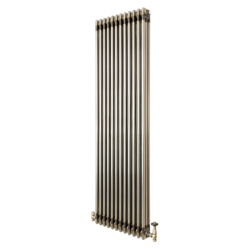 Radiador Tradicional de 3 Columnas y Válvulas - 1800 x 560mm - Metal Crudo
