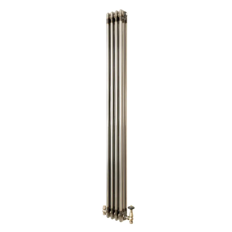 Radiador Tradicional de 3 Columnas y Válvulas - 1800 x 200mm - Metal Crudo