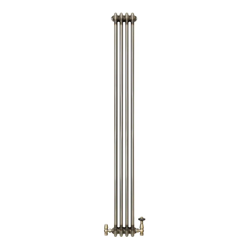 Radiador Tradicional de 3 Columnas y Válvulas - 1800 x 200mm - Metal Crudo