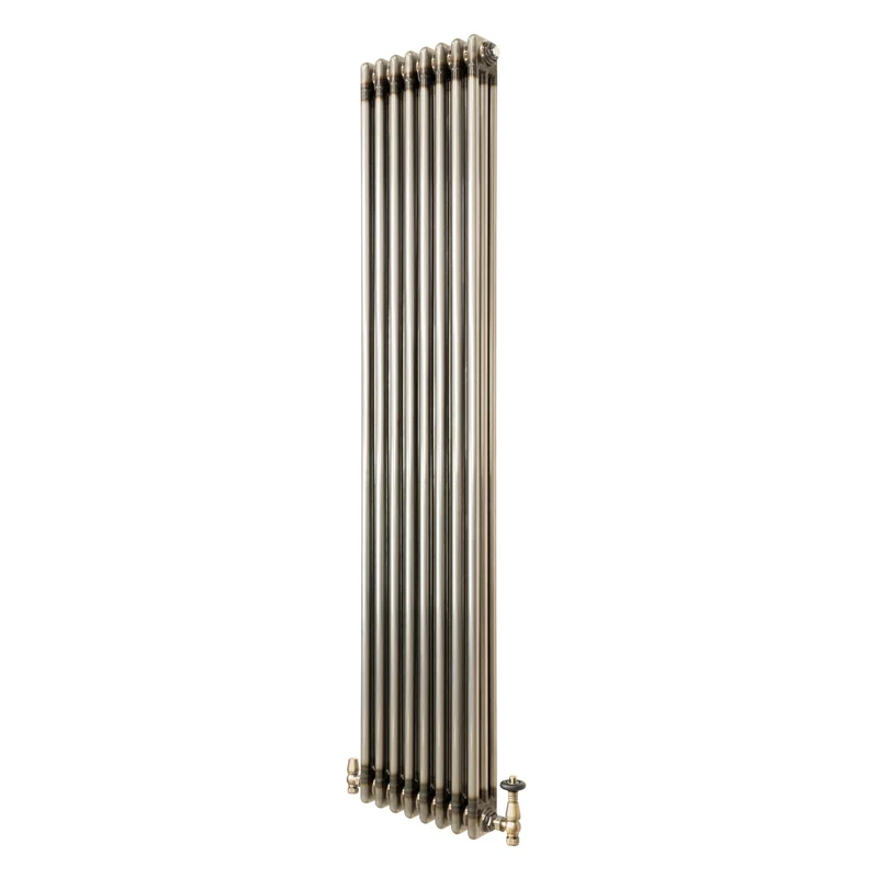 Radiador Tradicional de 3 Columnas y Válvulas - 1800 x 380mm - Metal Crudo