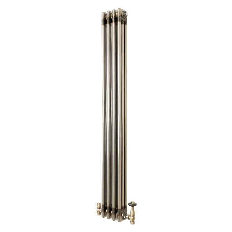 Radiador Tradicional de 3 Columnas y Válvulas - 1500 x 200mm - Metal Crudo