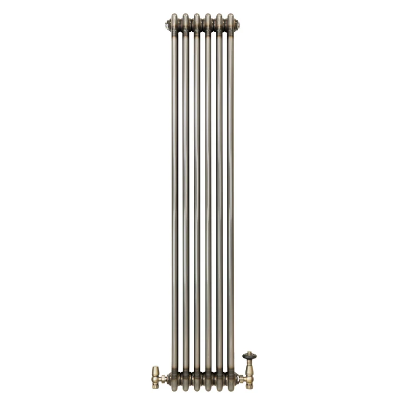 Radiador Tradicional de 3 Columnas y Válvulas - 1500 x 290mm - Metal Crudo