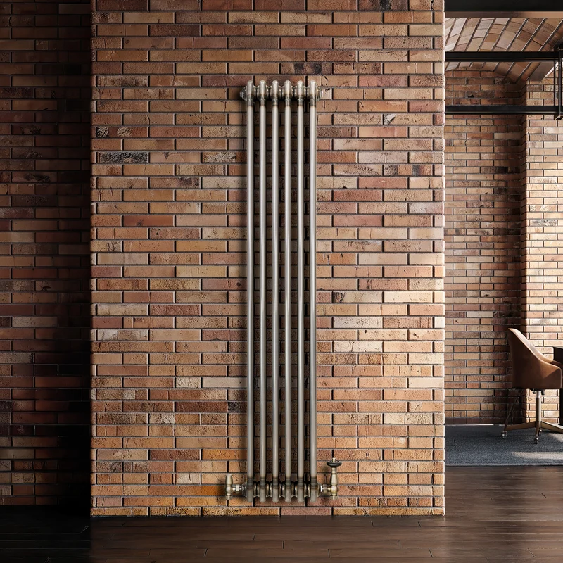 Radiador Tradicional de 3 Columnas y Válvulas - 1500 x 290mm - Metal Crudo