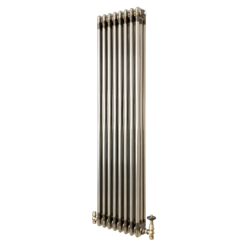 Radiador Tradicional de 3 Columnas y Válvulas - 1500 x 380mm - Metal Crudo