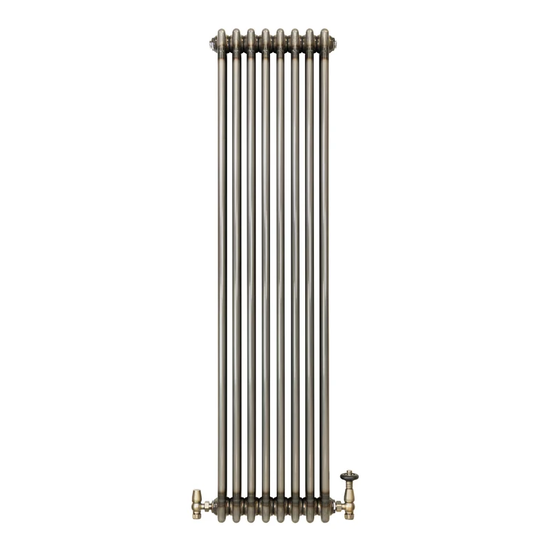Radiador Tradicional de 3 Columnas y Válvulas - 1500 x 380mm - Metal Crudo