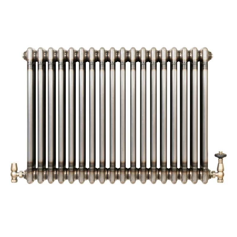 Radiador Tradicional de 3 Columnas y Válvulas - 600 x 830mm - Metal Crudo
