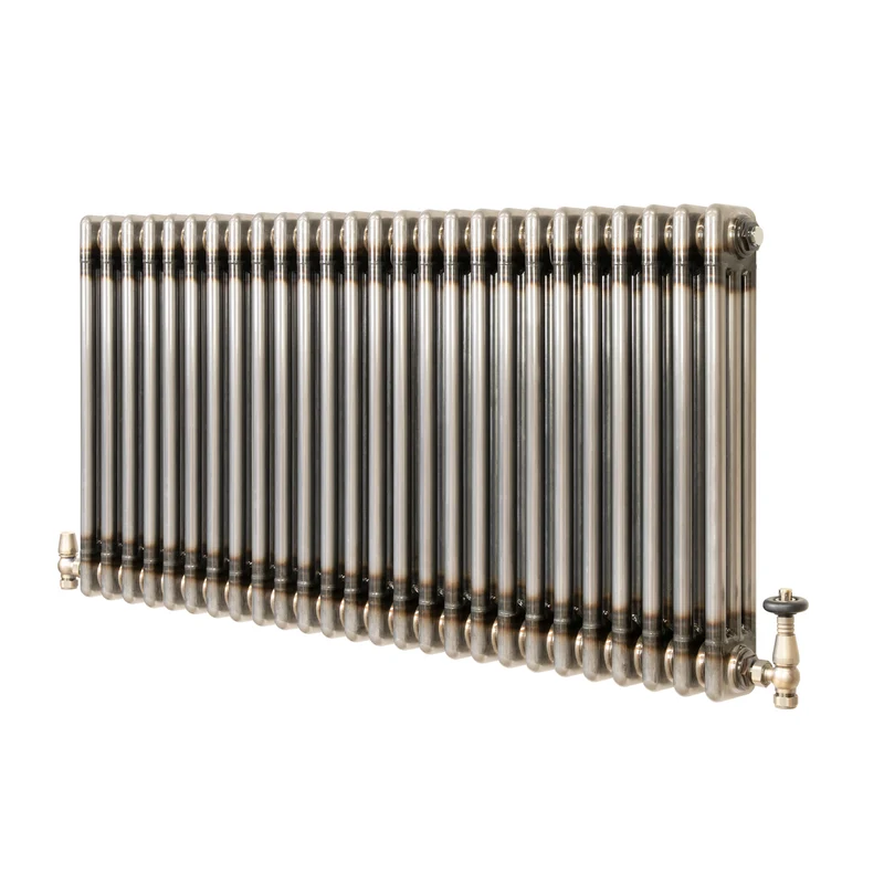 Radiador Tradicional de 3 Columnas y Válvulas - 600 x 1190mm - Metal Crudo