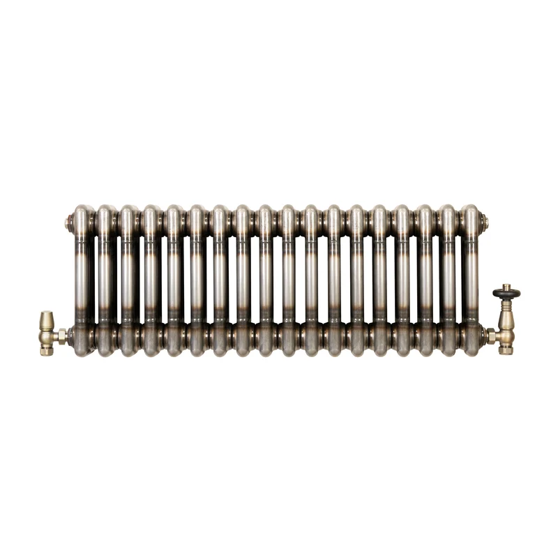 Radiador Tradicional de 3 Columnas y Válvulas - 300 x 830mm - Metal Crudo