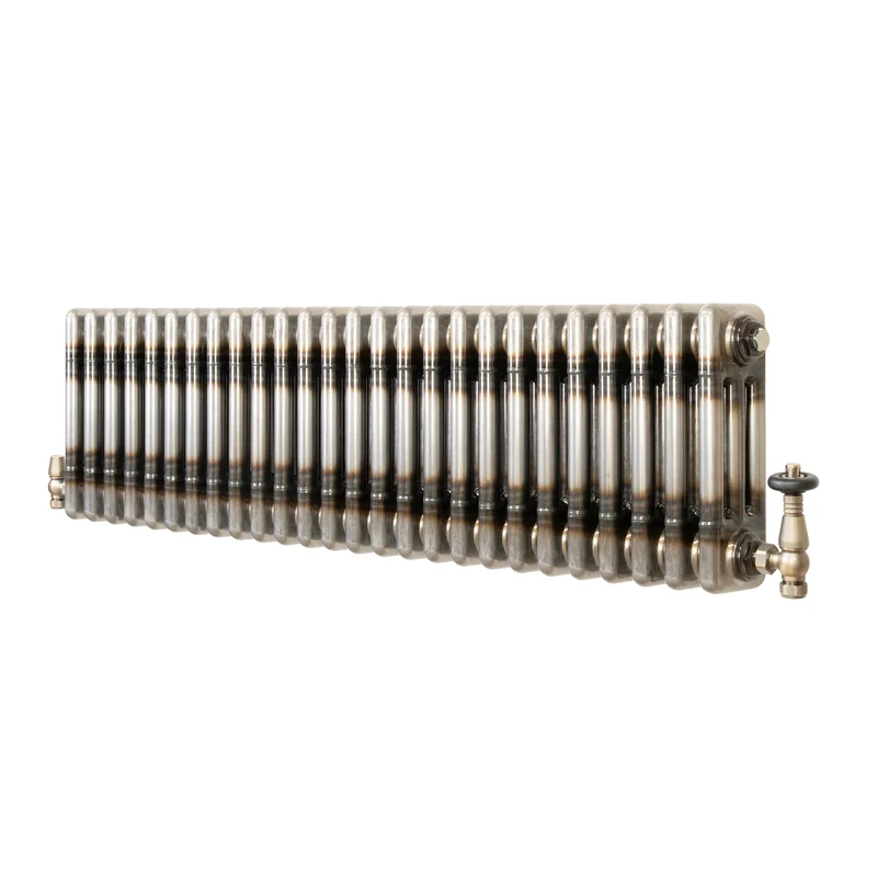 Radiador Tradicional de 3 Columnas y Válvulas - 300 x 1190mm - Metal Crudo