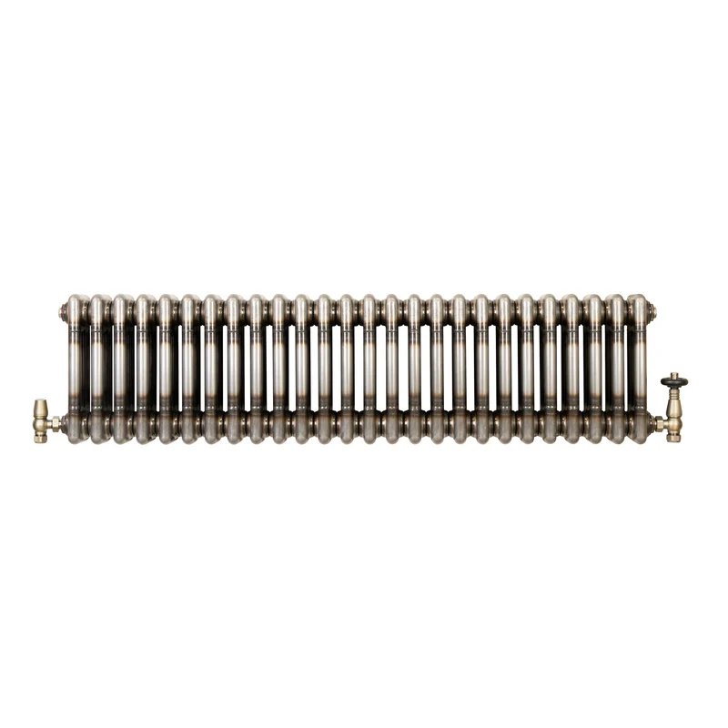 Radiador Tradicional de 3 Columnas y Válvulas - 300 x 1190mm - Metal Crudo