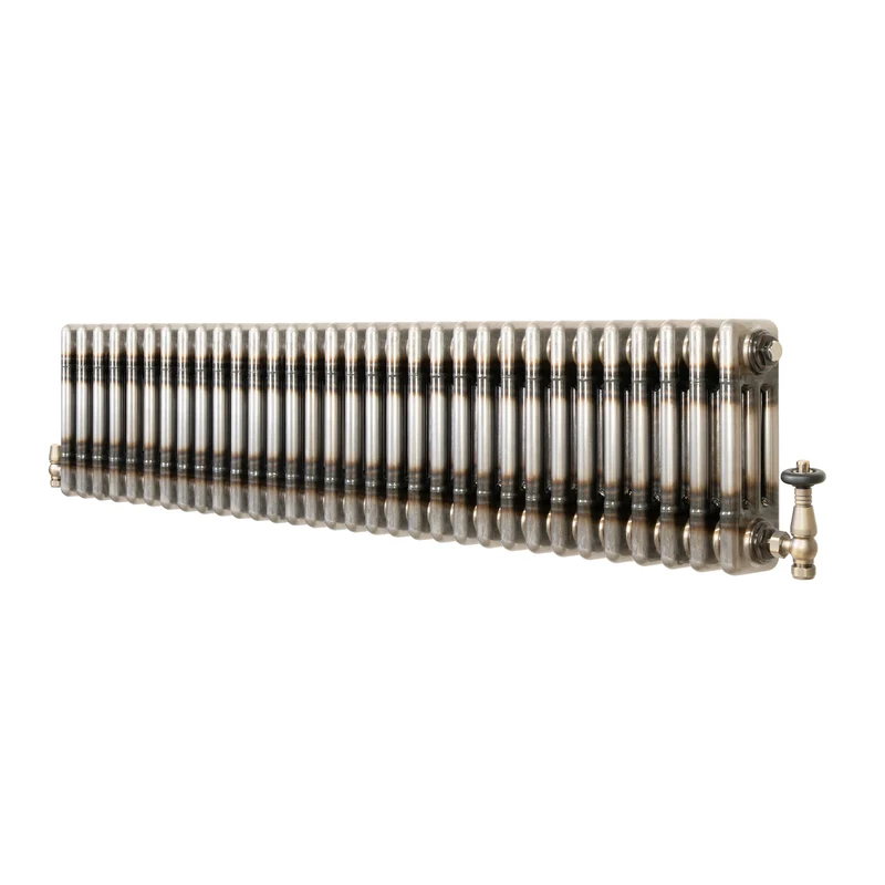 Radiador Tradicional de 3 Columnas y Válvulas - 300 x 1460mm - Metal Crudo