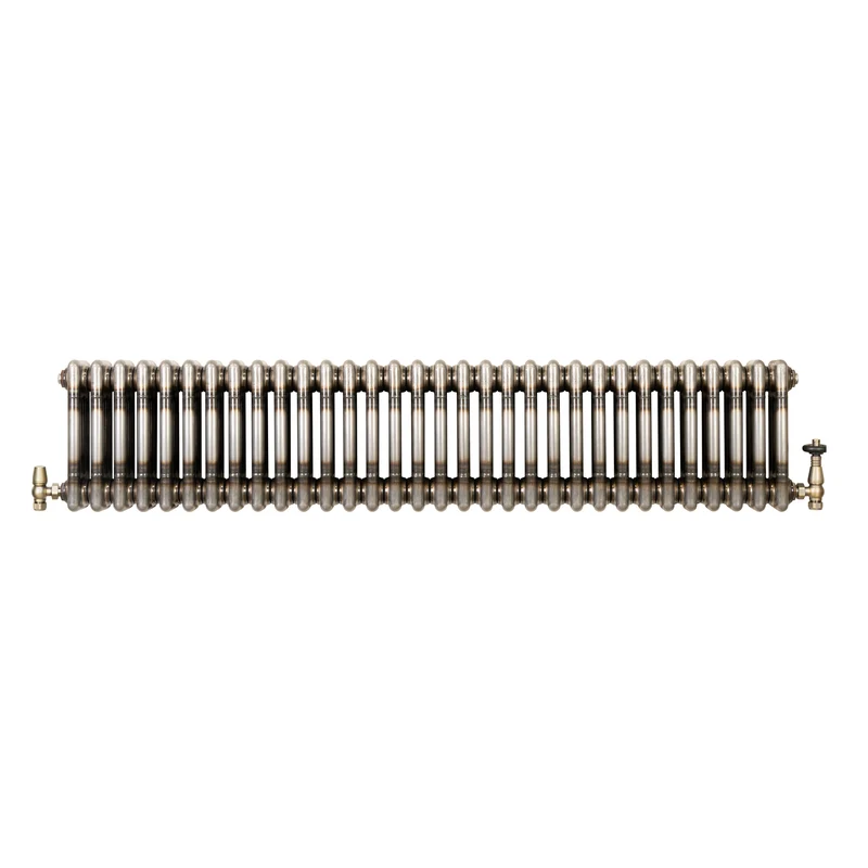 Radiador Tradicional de 3 Columnas y Válvulas - 300 x 1460mm - Metal Crudo