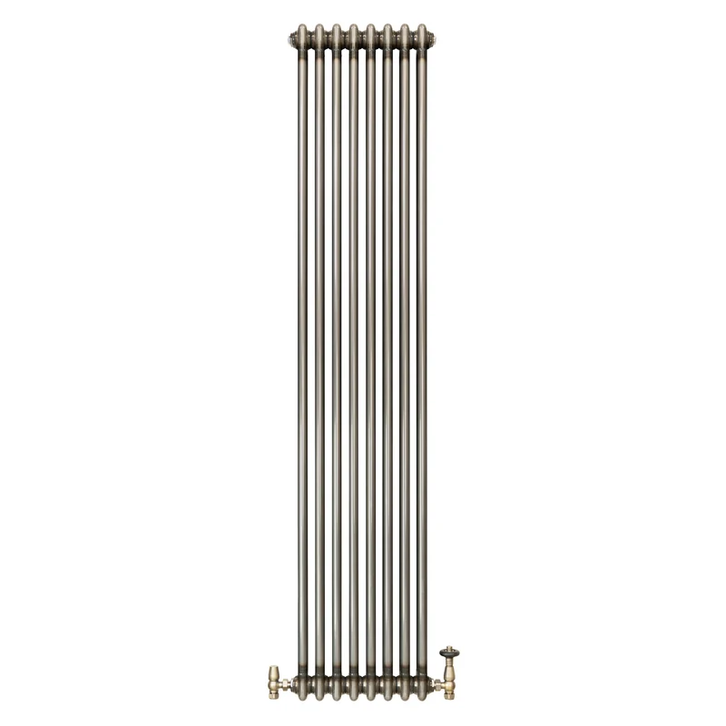 Radiador Tradicional de 2 Columnas y Válvulas - 1800 x 380mm - Metal Crudo