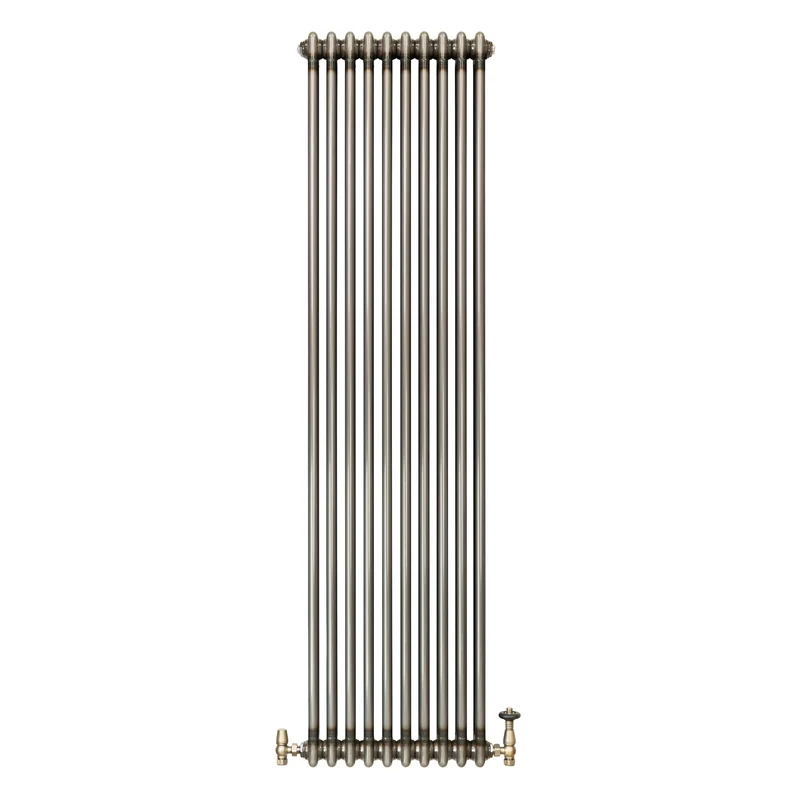 Radiador Tradicional de 2 Columnas y Válvulas - 1800 x 470mm - Metal Crudo