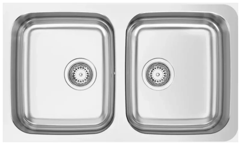 Fregadero de cocina de dos senos de acero inoxidable bajo encimera de Aquore