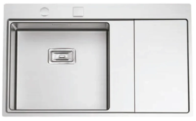 Fregadero de cocina de acero inoxidable con repisa a la derecha bajo encimera cromado Xeron Class de Aquore