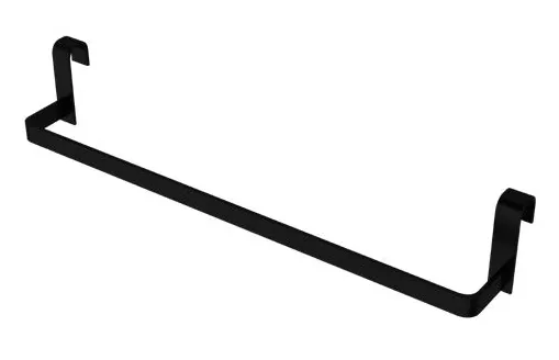 Toallero de acero inoxidable y acabado negro para lateral de mueble 37 cm de Aquore