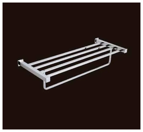 Toallero de pared con repisa cuadrada de latón cromado KING de Aquore