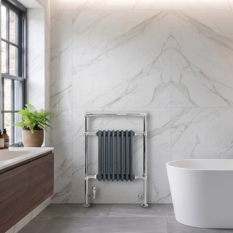 Radiador Toallero Tradicional – 950mm x 660mm – Gris Antracita