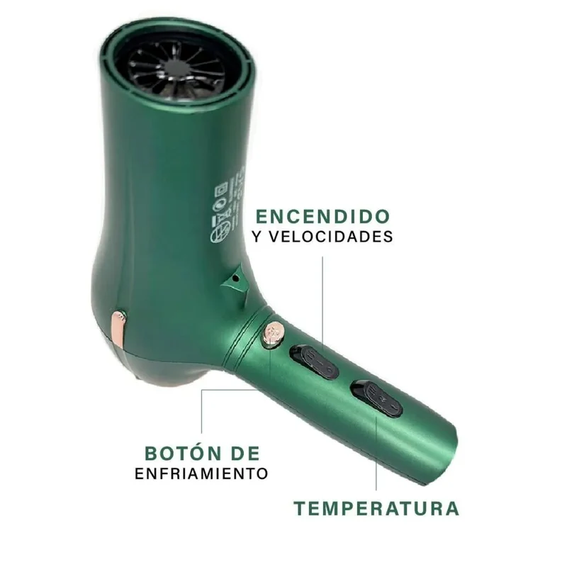 Secador COSMOS Lira CMS-502 2200 3 Niveles 2 Temperatura Verde