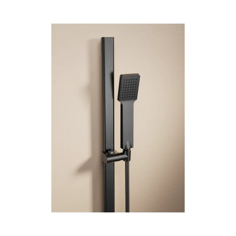 BARRA SOPORTE MANGO DUCHA DESLIZ. CUADRADA DRAVA BLACK GUN METAL IMEX