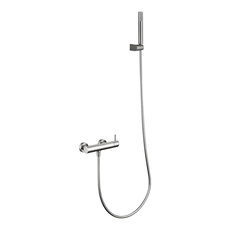 Monomando kit ducha Monza níquel cepillado Imex