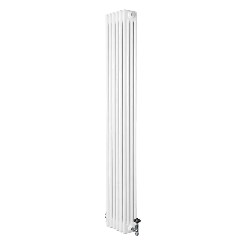 Radiador Tradicional de 4 Columnas y Válvulas – 1800 x 290 mm – Blanco