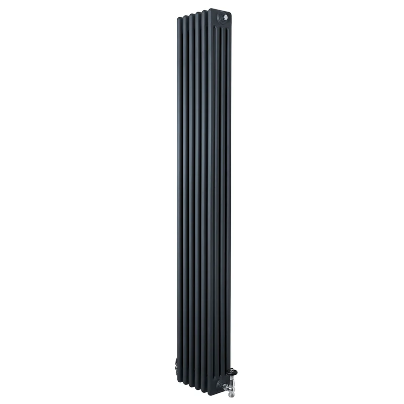 Radiador Tradicional de 4 Columnas y Válvulas – 1800 x 290 mm – Gris Antracita
