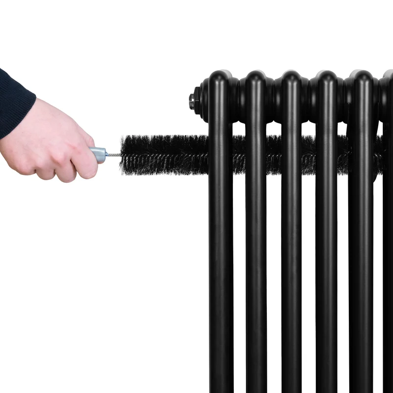 Radiador Tradicional de 4 Columnas y Válvulas – 1800 x 200 mm – Negro