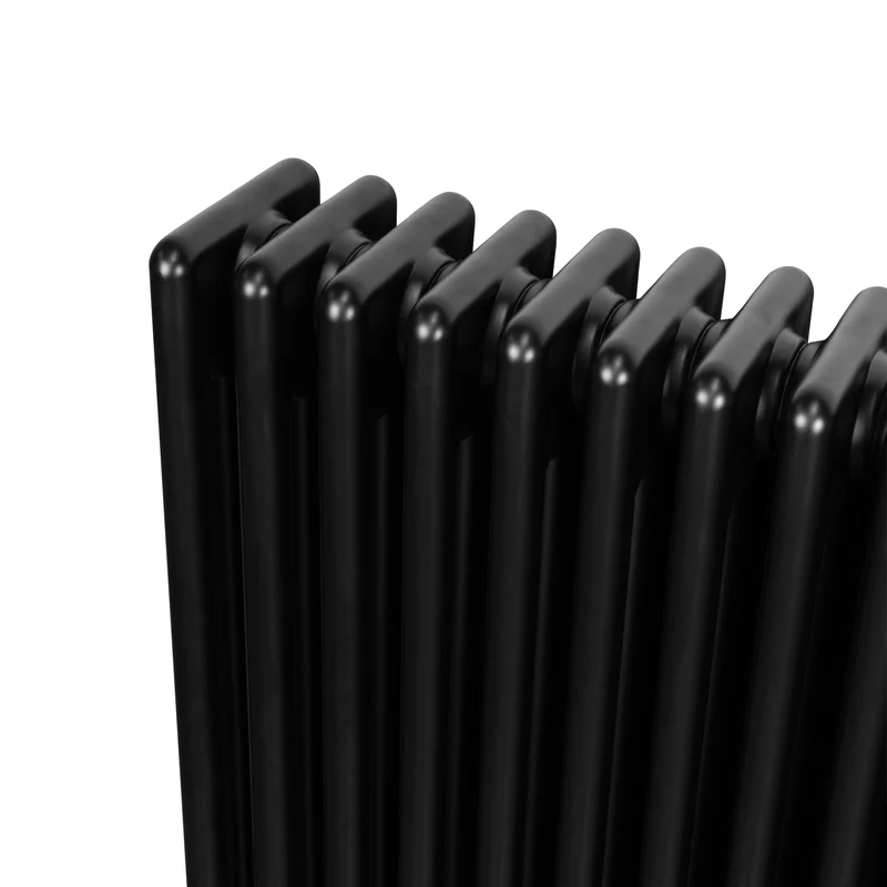 Radiador Tradicional de 4 Columnas y Válvulas – 1800 x 200 mm – Negro