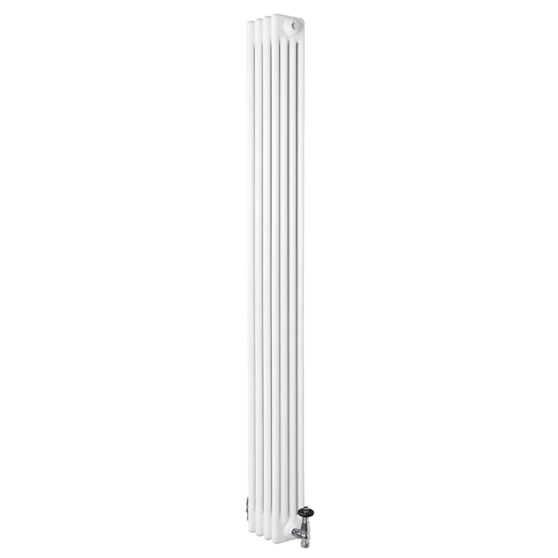 Radiador Tradicional de 4 Columnas y Válvulas – 1800 x 200 mm – Blanco