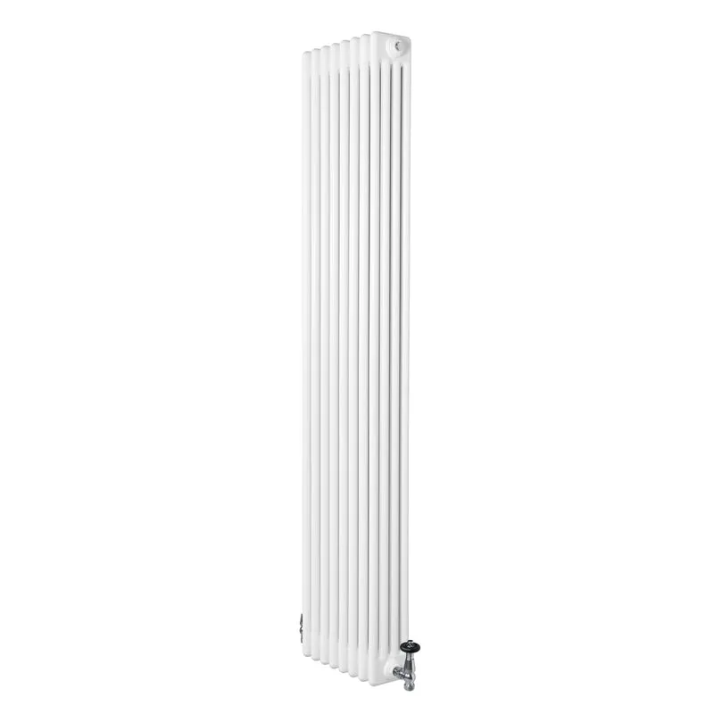Radiador Tradicional de 4 Columnas y Válvulas – 1800 x 380 mm – Blanco