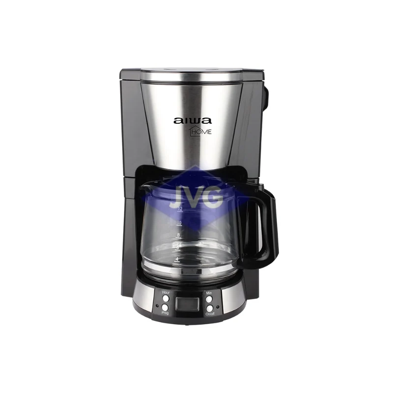 CAFETERA ELÉCTRICA AIWA 12 TAZAS JARRA DE VIDRIO NEGRO - AWHCMD1501