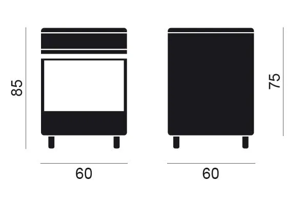 Vitrokitchen PF6060I Cocina Gas 60 cm Inox Horno Gas 55 L