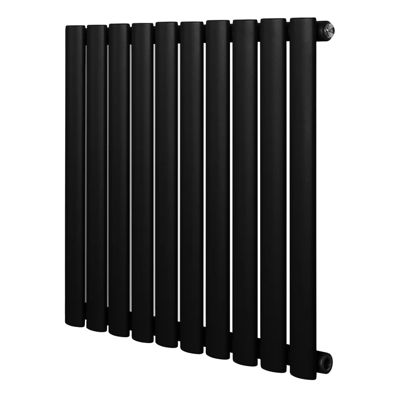 Radiador de Columna Simple Ovalado – 600 mm x 600 mm – Negro