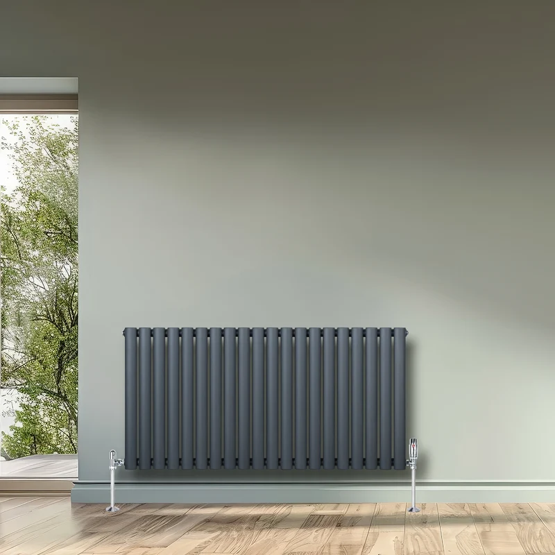 Radiador de Columna Simple Ovalado – 600 mm x 1200 mm – Gris Antracita