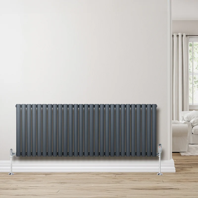 Radiador de Columna Simple Ovalado – 600 mm x 1620 mm – Gris Antracita