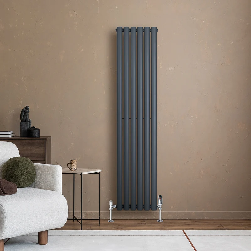 Radiador de Columna Simple Ovalado – 1600 mm x 360 mm – Gris Antracita