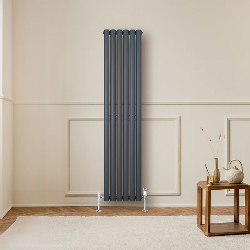 Radiador de Columna Simple Ovalado – 1600 mm x 360 mm – Gris Antracita