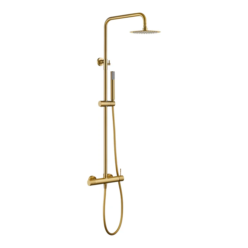 Conjunto ducha monomando Bless oro cepillado Imex